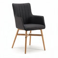 Fabric upholstered dining chair with wooden legs in gray 50 x 60 x 85cm