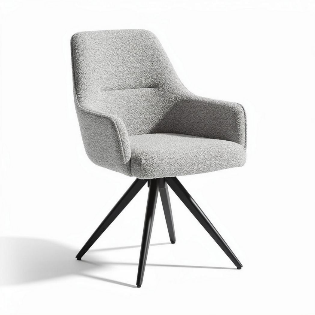 Fabric upholstered dining chair with ergonomic design gray color 51 x 52 x 84cm
