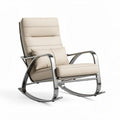 Leather rocking chair with metal frame and ergonomic design dimensions 100 x 75 x 90cm
