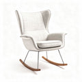 Rocking chair with modern design fabric upholstery and wooden base 80 x 70 x 100cm