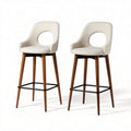 Wooden bar stools with cushioned fabric seat and ergonomic design 45 x 45 x 100cm