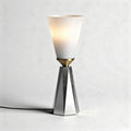 Modern table lamp with frosted glass shade and metallic base 20 x 20 x 40cm