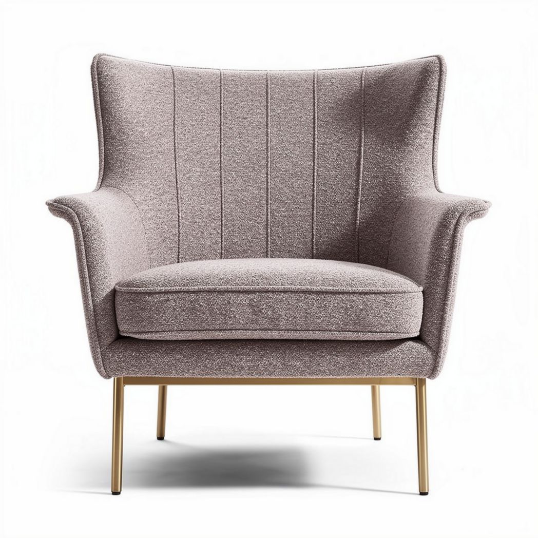 Fabric armchair with wooden legs 75 x 70 x 80cm for living room decor
